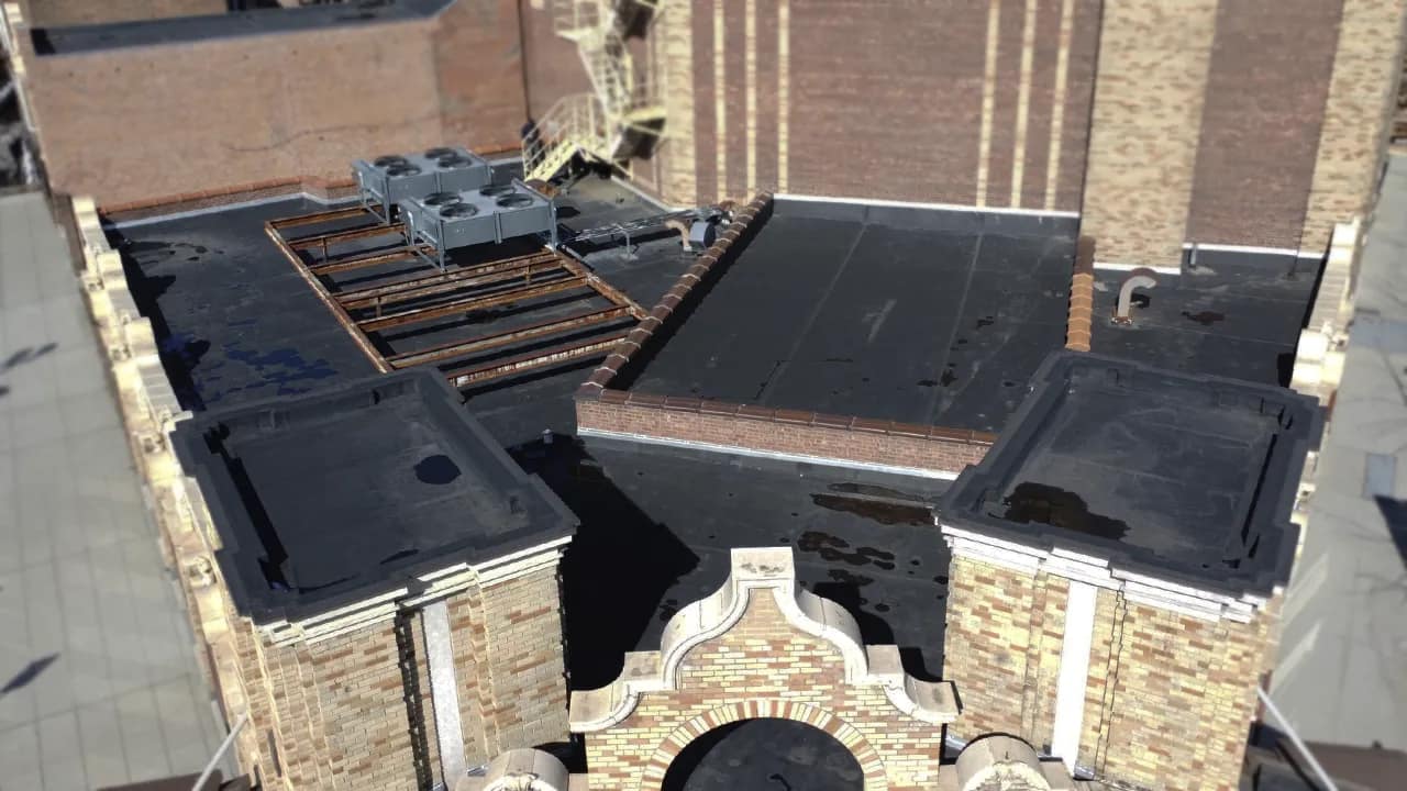 Repaired Roof view active roof leak