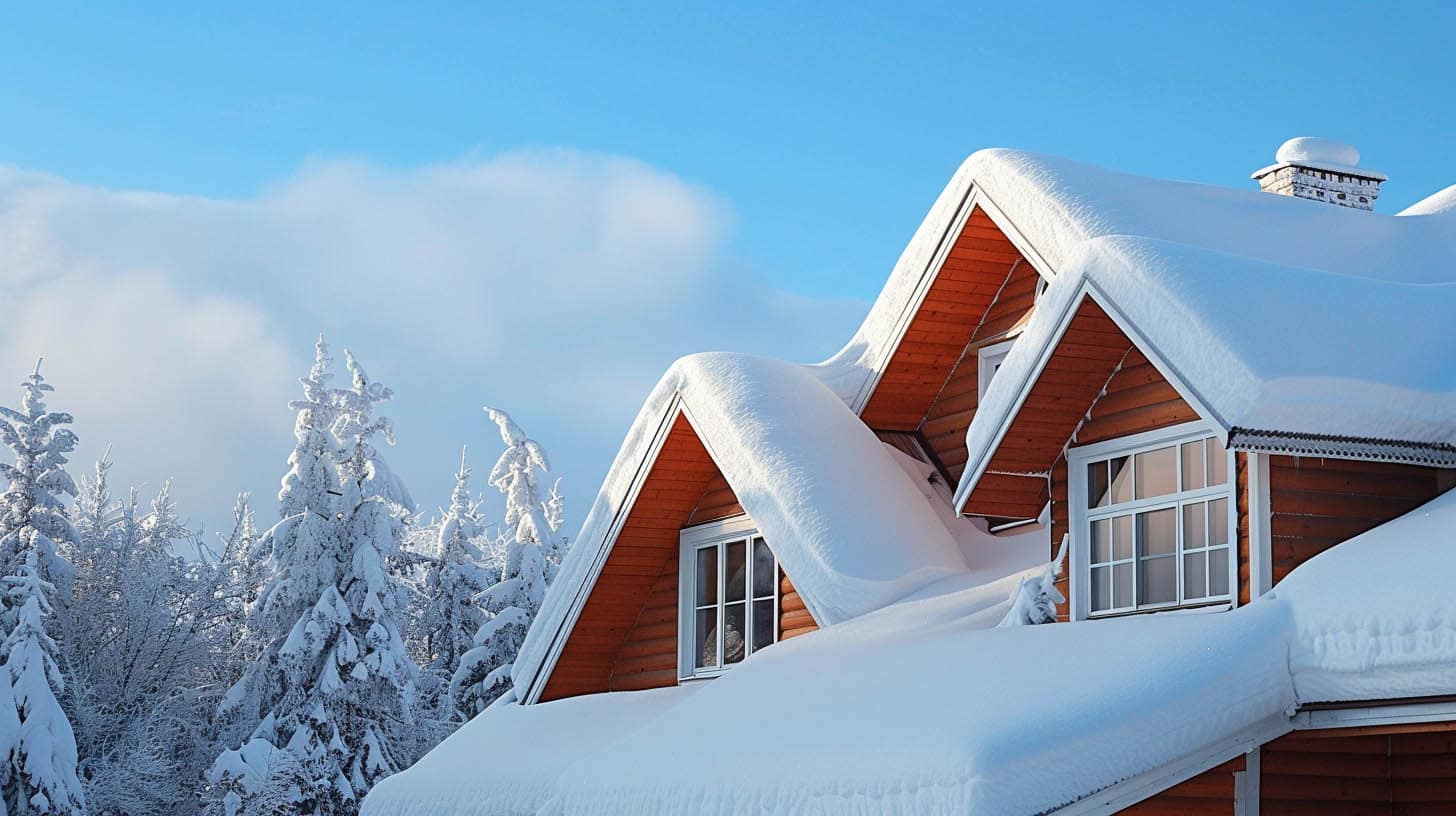 Sloped Roofing Covered With Snow Sloped Roofing Covered With Snow